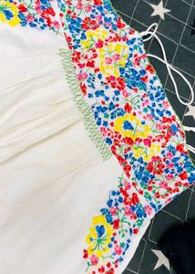 White Floral Embroidered Blouse
