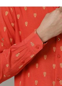 CAVALLO Men's Red Ethnic Kurta