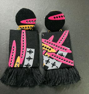 Fabric Fancy Earrings Big Size