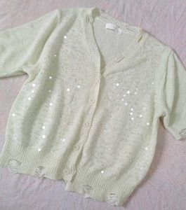 Sparkly Distressed Cardigan