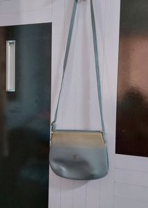 Vintage Blue & Cream Shoulder Bag