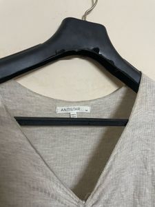 Ruched Drawstring V-Neck Top