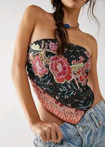 Boho Floral Print Bandeau Top