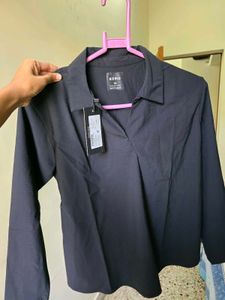 Classic Black Collared Tunic Top