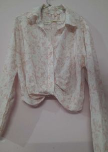 Cropped Button-Up Shirt