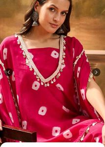 Elegant Navy Bandhani Kurta Set