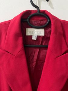 Red Single Button Blazer Jacket