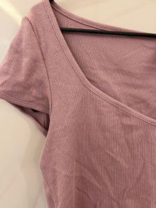 Ribbed V-Neck Crop Top