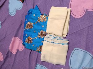 unstitched Blue Kurta Set