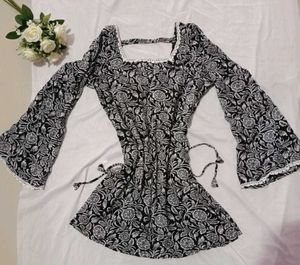 Floral Print black kurti