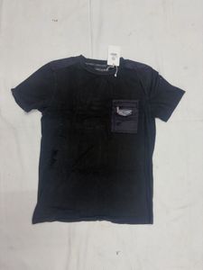 Black T-Shirt with Pocket Detail