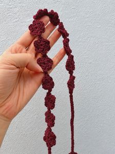 Maroon Flower Belt/Band | Handmade Crochet