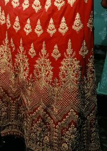 Red &amp; Gold Embellished Sari Blouse