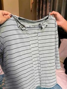 Striped Tunic with Floral Embroidery