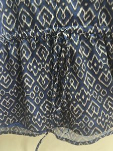 Plus size Blue Ikat Print Top