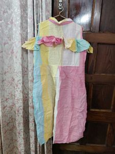 Colorful Patchwork Cold Shoulder Dress