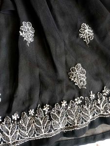 Chikankari Black&amp;White Short Kurti