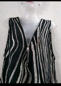 Stylish Black &amp; White Striped Maxi Dress