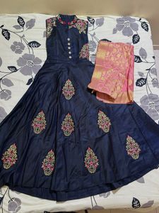 Designer Navy Blue Anarkali Gown