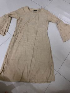 Beige Kurta with Bell Sleeves