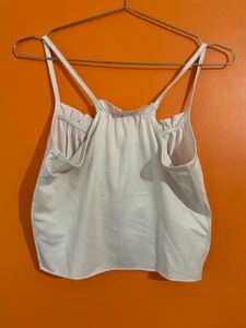 White Ruffled Spaghetti Strap Top