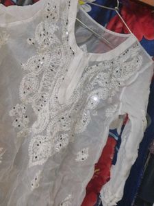 Elegant White Chikankari Kurti
