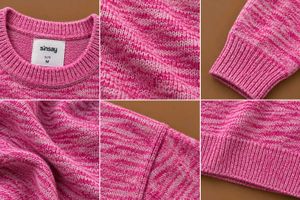 HOT PINK MARLED KNIT SWEATER