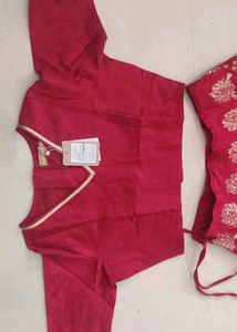 Maroon Brocade Lehenga Choli Set