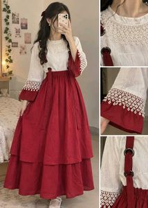 Elegant White & Red dress