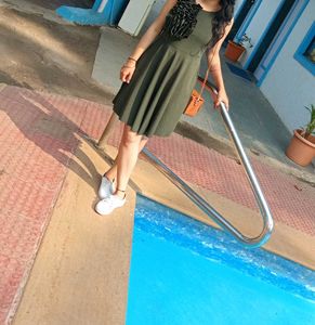 Chic Olive Green Party Dress