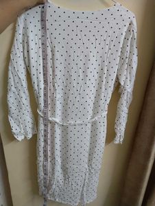 White Polka Dot Midi Dress