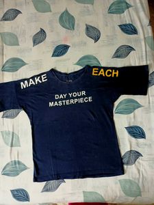 Navy Graphic Print Oversized T-shirt