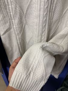 fame forever white  Cable Knit Sweater