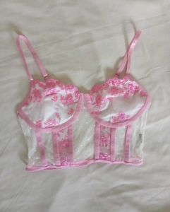 Sheer Floral Corset/ Bustier Top