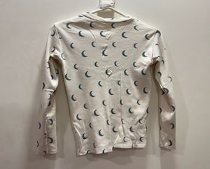 Printed Fitted Long-Sleeve Top