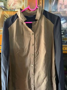Office wear stylish Block Button-Up Top