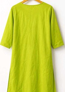Lime Green Embroidered Kurta