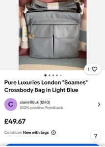 👜 Pure Luxuries London Crossbody Bag – Light Blue