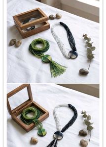 Chic Black & White Beaded Necklace
