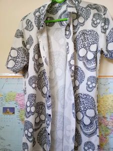 Men's Skull Print Short Sleeve Shirt