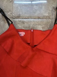 Stunning Red Ruffled Spaghetti Strap Dress