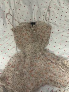 Sheer Floral Mini Dress