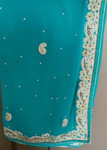 Sea Green Blue Shade Saree