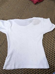 Comfortable White Textured T-Shirt