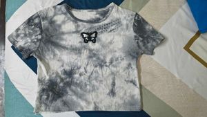 Grey Tie-Dye Butterfly T-Shirt