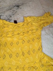 Yellow Printed Kurta