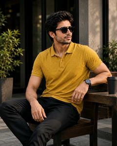 Men's Mustard Polo T-Shirt 👕