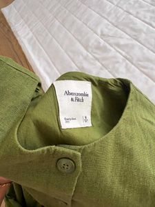 Elegant green linen dress
