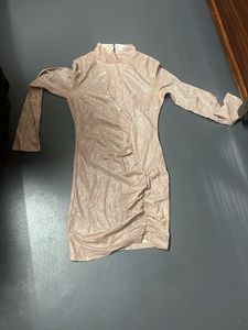golden shimmer party dress