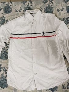 US Polo Assn. White Striped Shirt for men